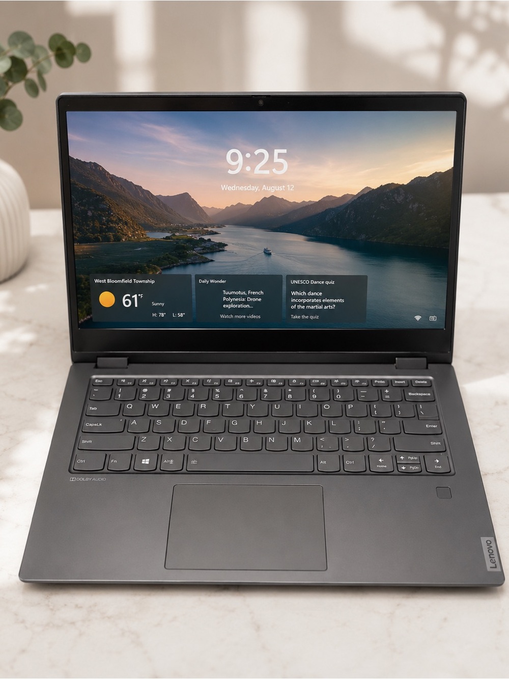 Lenovo Black-Gray Laptop with Edge-to-Edge Display - Windows 11